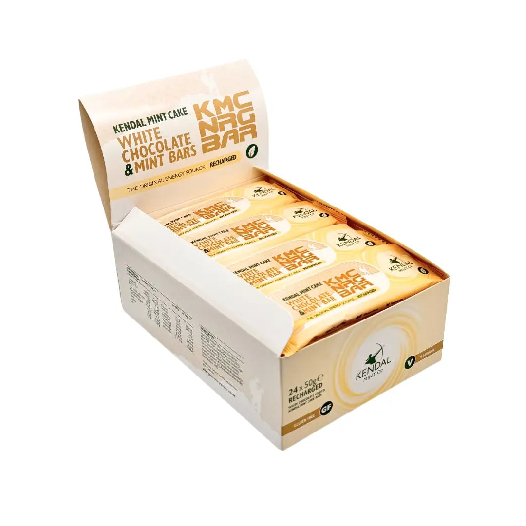 KMC NRG BAR: White Chocolate Coated Kendal Mint Cake 50g (Clearance)