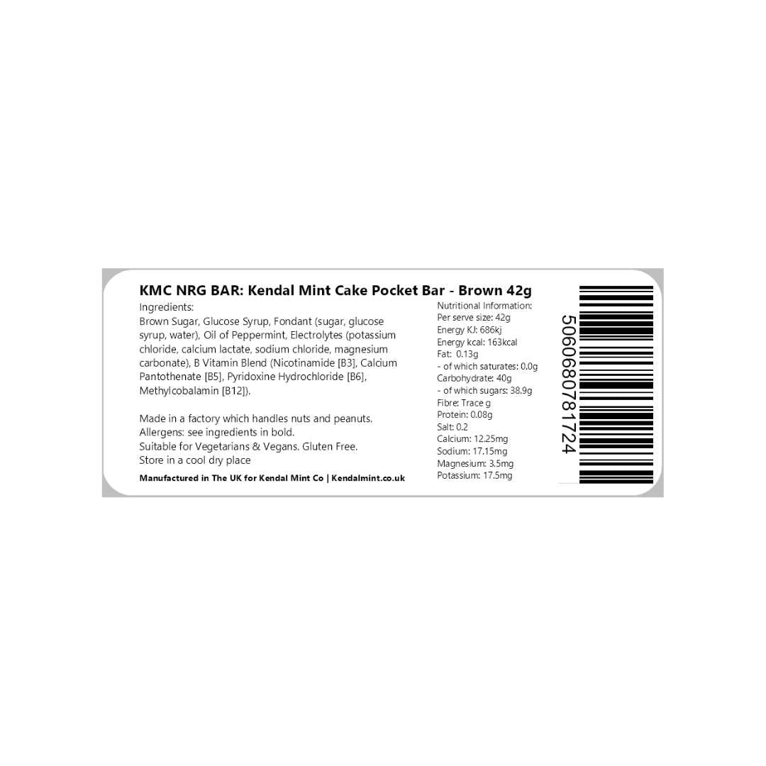 KMC NRG BAR Kendal Mint Cake Energieriegel im Taschenformat - Goldbraun 42g (SONDERANGEBOT)