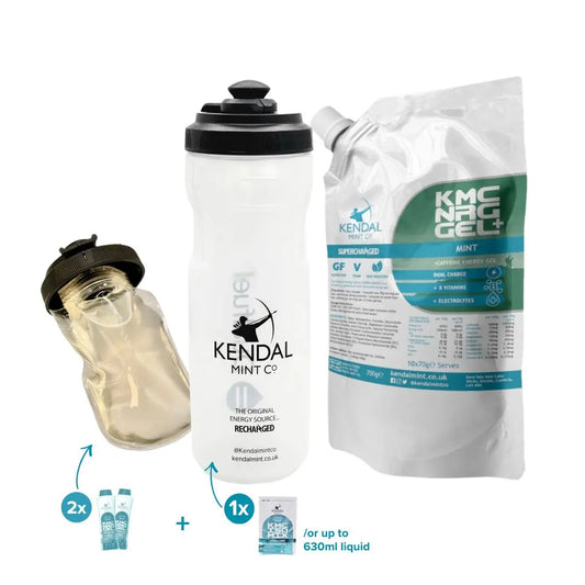 KMC NRG GEL+ Nachfüllbare & DualFuel Flasche Set - Mint Caffeine (10 x 70g)
