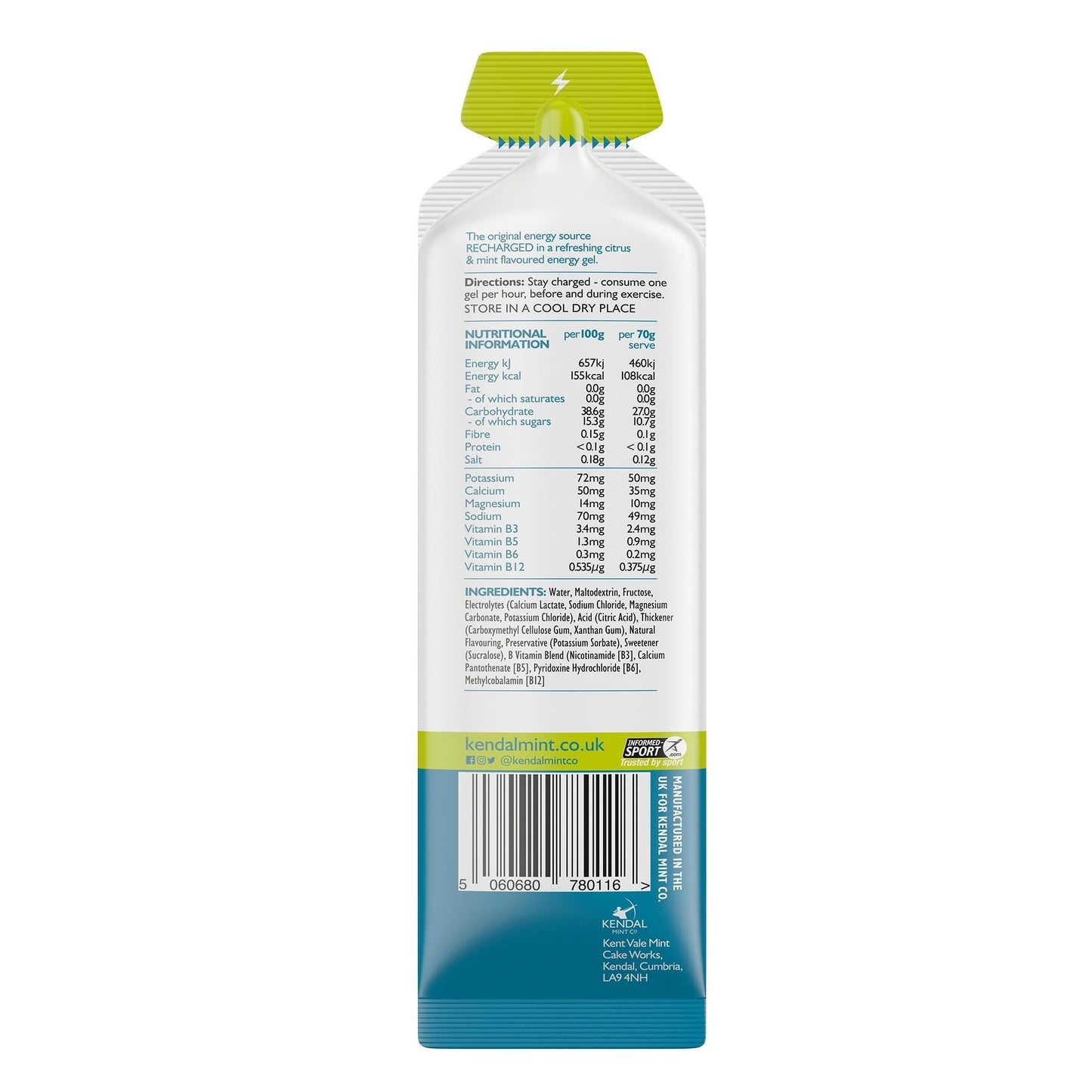 KMC NRG GEL Zitrus- und Minz-Energiegel 70 g