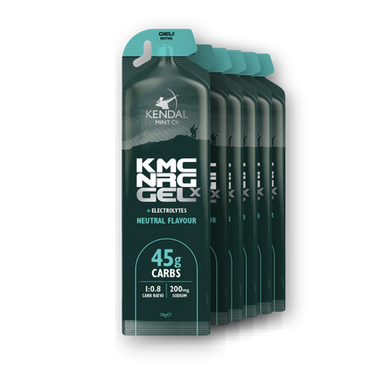 Kendal Mint Co KMC NRG GELX packets of 6 on a white background