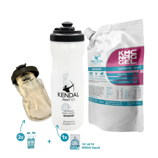 KMC NRG GEL Nachfüllbare & DualFuel Flaschen-Bundle - Himbeere & Minze (10 x 70g)