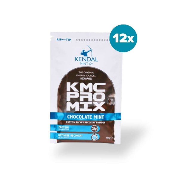 KMC PRO MIX Whey Protein Recovery Powder | Chocolate Mint Flavour | 12 x 40g