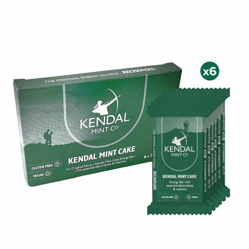 KMC NRG BAR Kendal Mint Cake Recharged Pocket - sized Energy Bar 35g (Clearance) - Kendal Mint Co® - 6 Bars