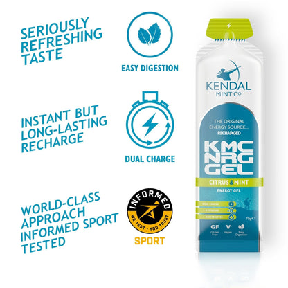 KMC NRG GEL Citrus & Mint Energy Gel 70g - KMC NRG GEL - Kendal Mint Co® - 12 x 70g