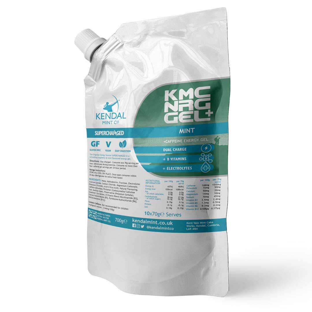 KMC NRG GEL+ Energy Gel Refill Pouch Mint Caffeine (10 x 70g Serves) -  Kendal Mint Co® - Refill Pouch