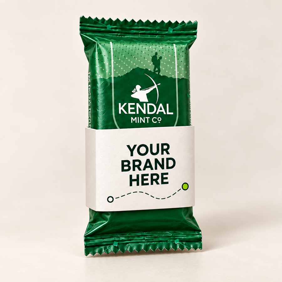 Example KMC mint cake Sleeve with Your Brand Here artwork