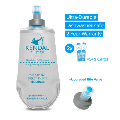 Refillable & Reusable Energy Gel Soft Flask 150ml - Upgraded Bite Valve for KMC NRG GEL - Flask - Kendal Mint Co® - 